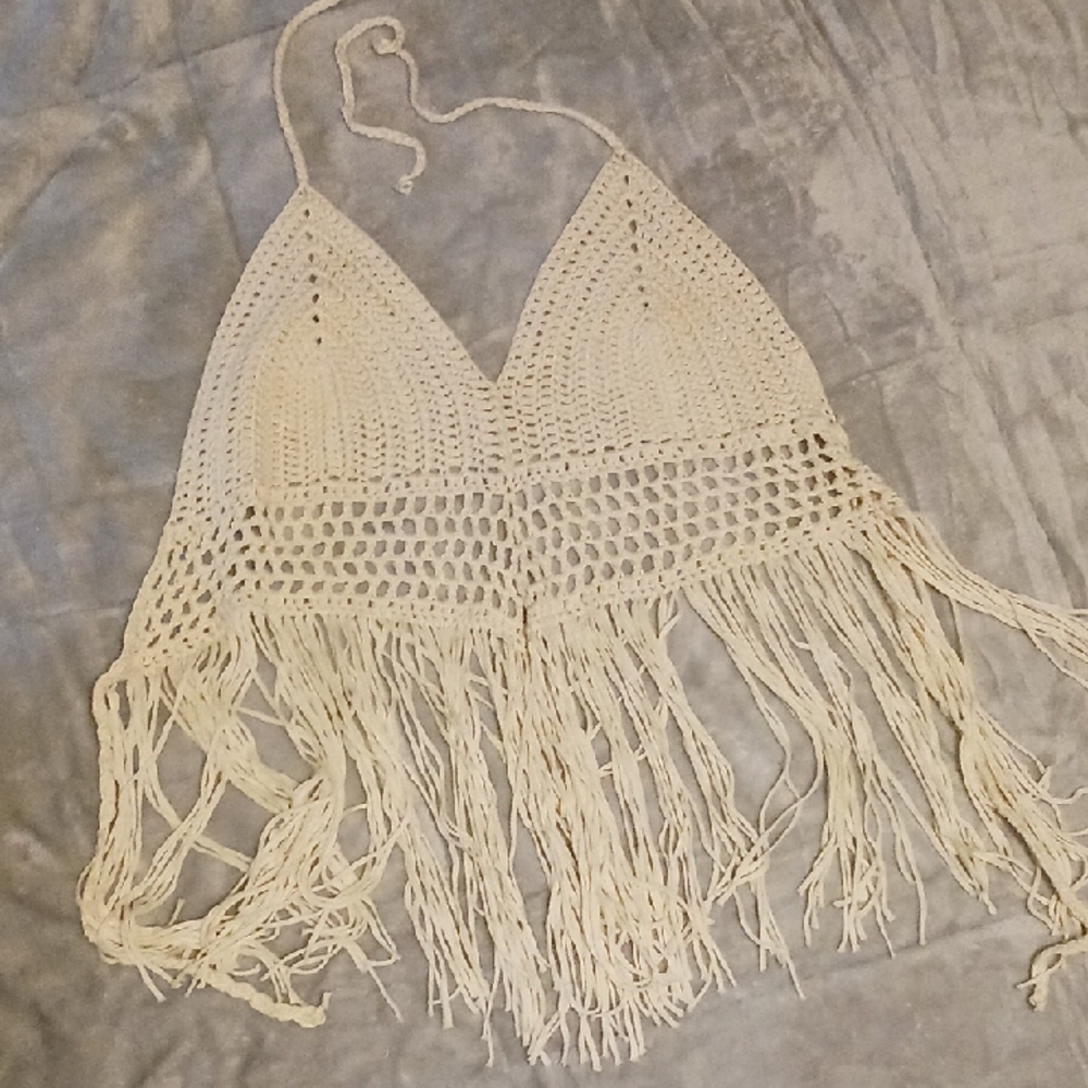 Crochet Fringe Halter Top